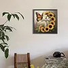 Sonnenblume Schmetterling Kreuz - runder Bohrer Diamantmalerei - 30*30cm