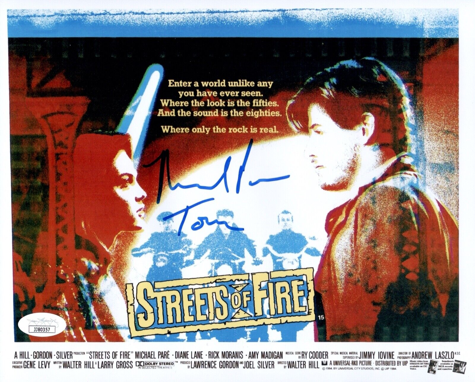 MICHAEL PARé Signed 8x10 STREETS OF FIRE Photo Poster painting PARE Autograph JSA COA Cert