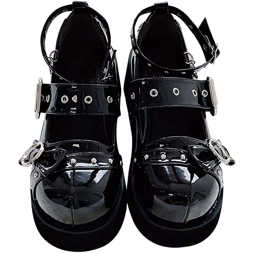 Letclo™ Punk Gothic Rock Style Platform Mary Shoes letclo Letclo