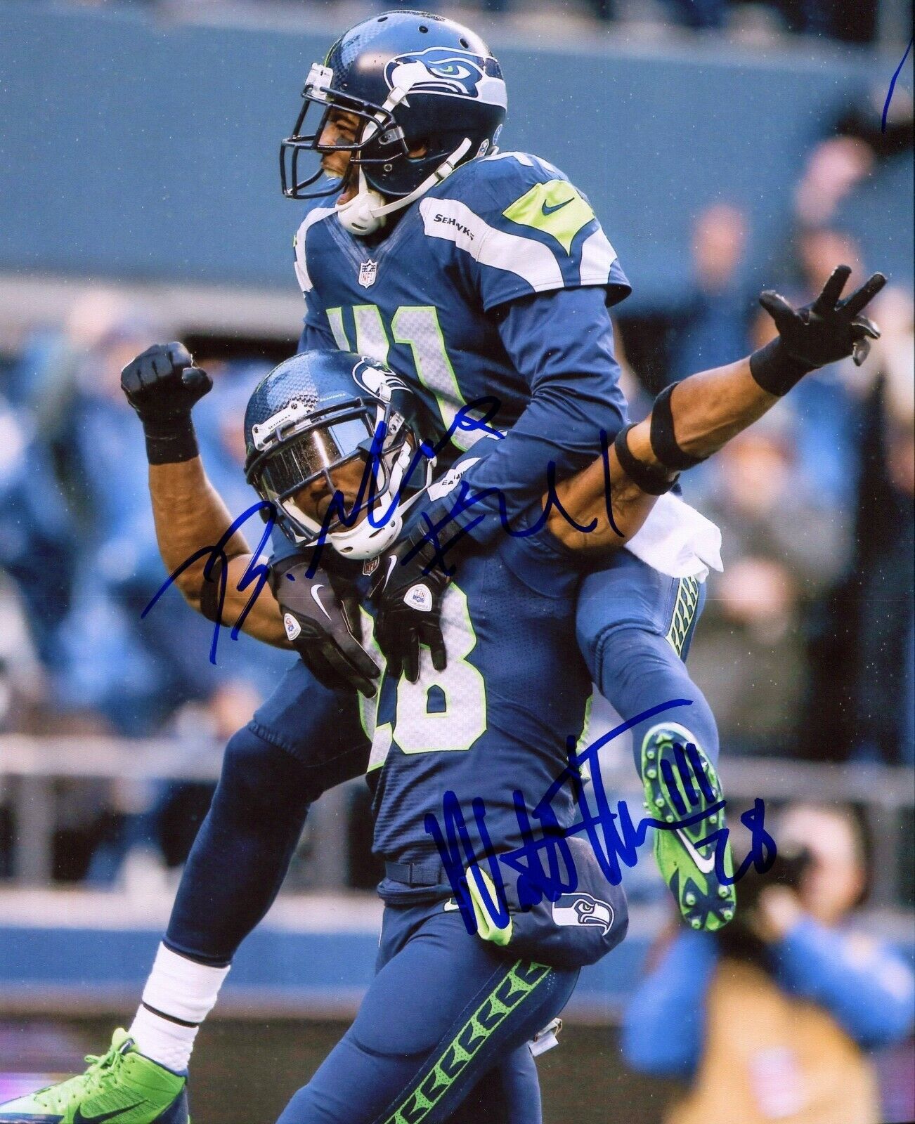 Byron Maxwell Walter Thurmond Seattle Seahawks Autographed Signed 8x10 Photo Poster painting CFS