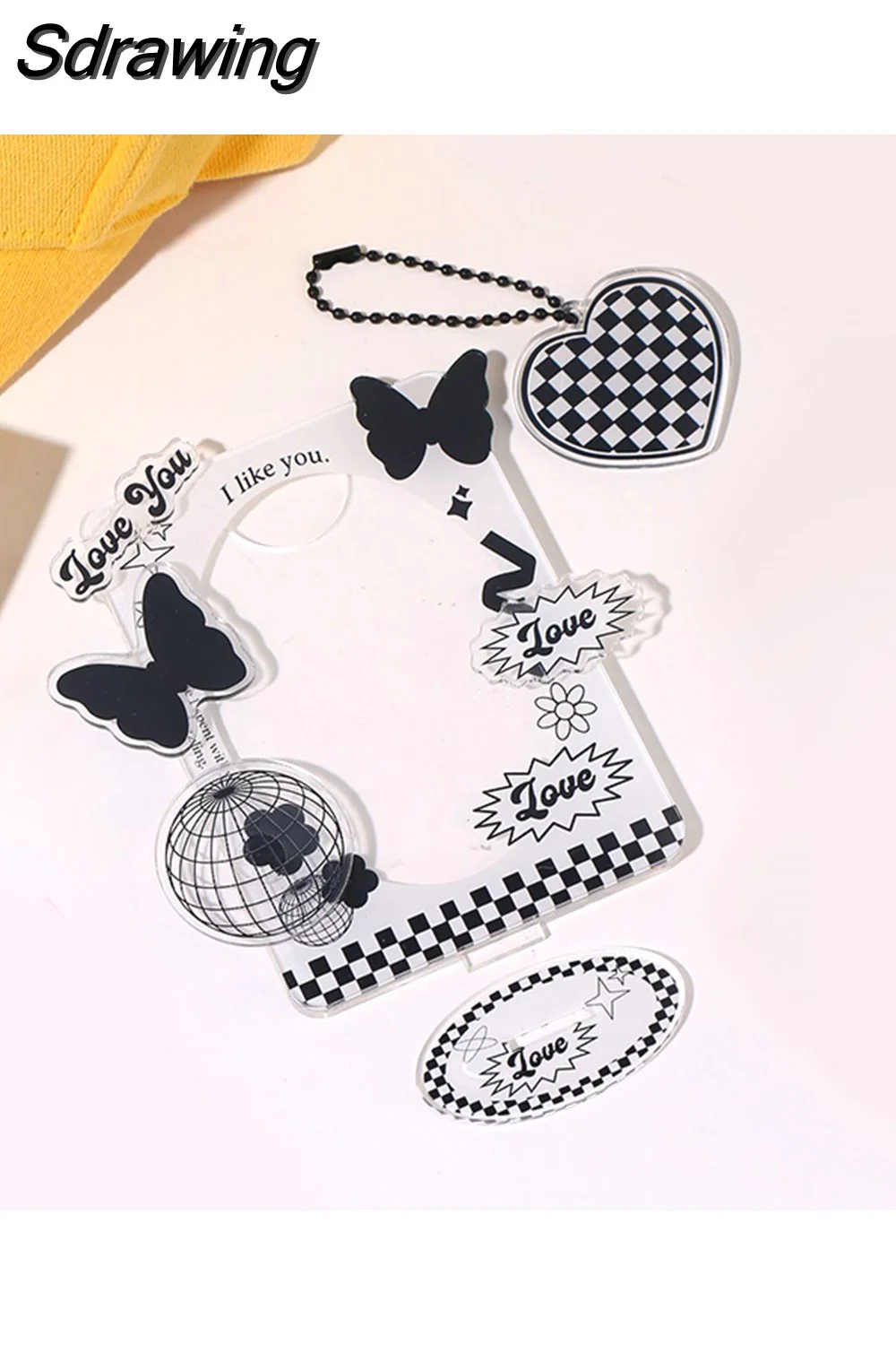 Sdrawing Inch Acrylic Photo Frame Idol Postcards Display Photo Cards Decoration Card Holder Fashion Chain Stand Card Protective Case
