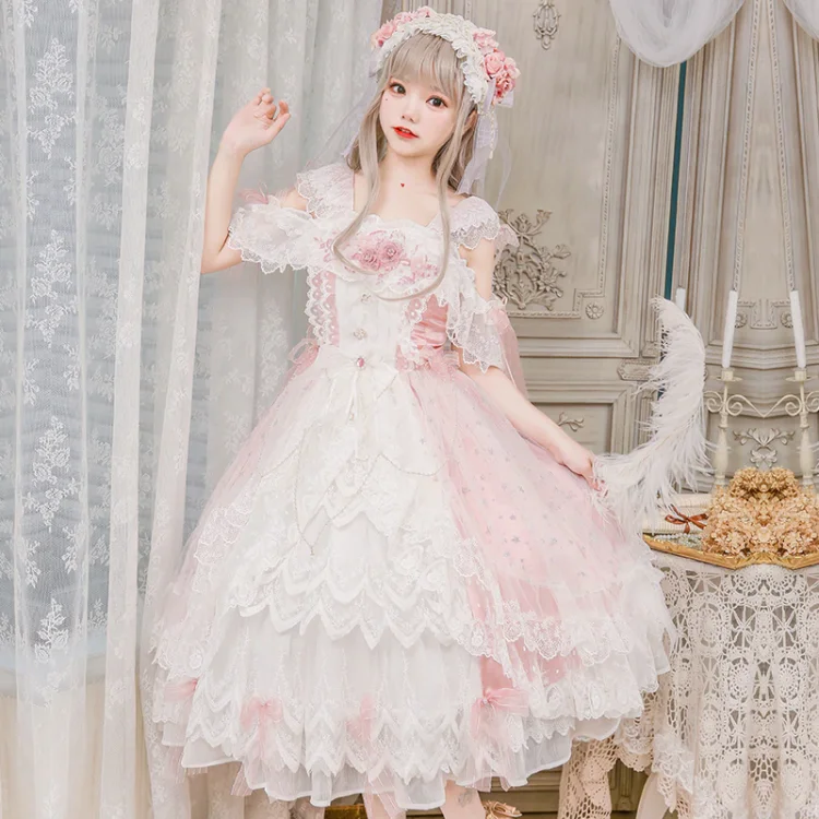 Princess Kawaii Pink Lolita Lace Dress SP17703