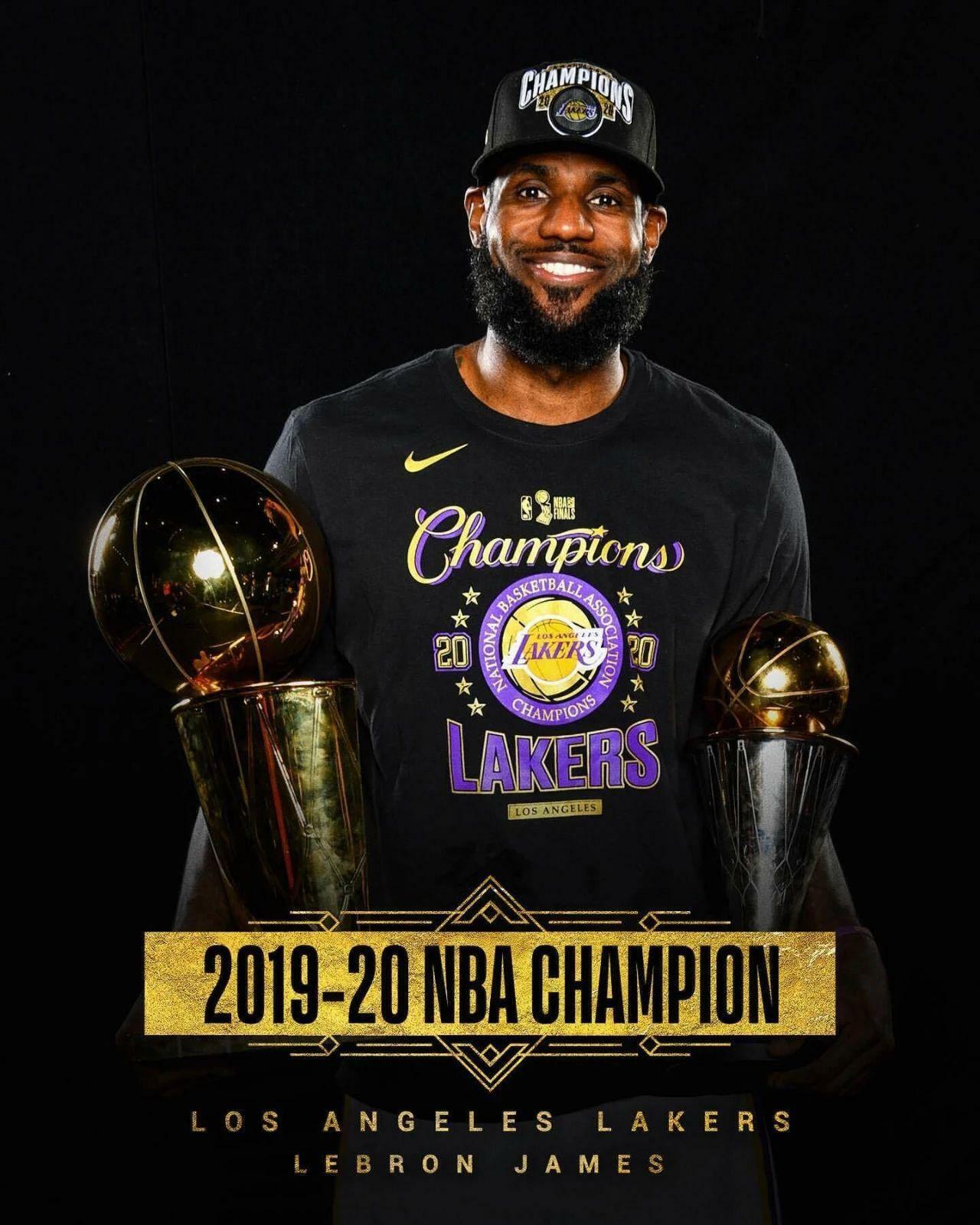 Lebron James Lakers Championship Photo Poster painting 8x10 2020 Finals