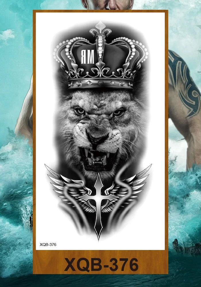 Sexy Fake Tattoo for Woman Large Leg Thigh Body Tattoo Stickers Waterproof Temporary Tattoos Peony Lotus Flowers Fish Dragon