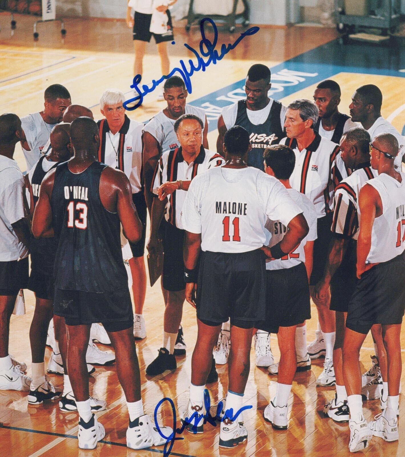 Rare JERRY SLOAN & LENNY WILKENS signed USA DREAM TEAM