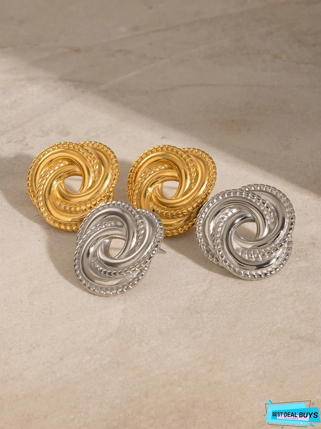 Stainless Steel Volution Stud Earrings