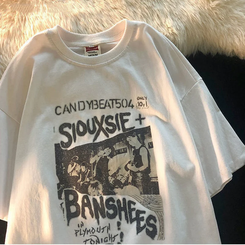Oversized T Shirt Grunge Vintage Harajuku Women's T-Shirt New Summer Short Sleeve Hip-Hop Streetwear Tops Y2K Women Clothes
