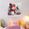 Snowman And Bird-11CT Stamped Cross Stitch 50*50cm/19.69*19.69in