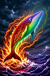 Luxury AB Velvet Diamond Painting Kit - Flaming Whale