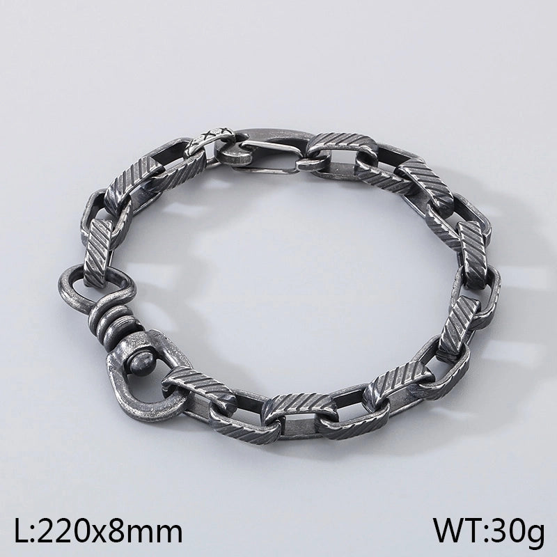 Minimalist Geometric 304 Stainless Steel Cuban Link Chain Curb Chain Bracelets In Bulk