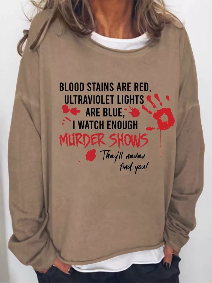 Halloween Fashion Loose Printed Long Sleeve Sweatshirt