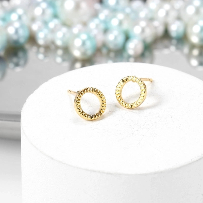 Earrings Copper Plating 18K Simple And Elegant Earrings Geometric Circle Temperament Female Eardrop Earring