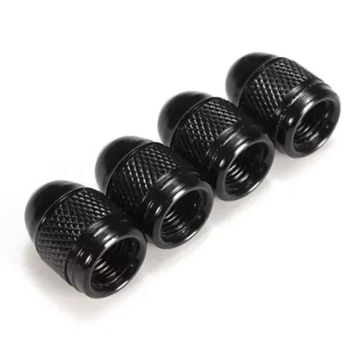 Dronehint 4x Black Bullet Cap Air Dust Cover Car Parts Tire Wheel Valve Stem Cap Universal (For: Acura) Parts