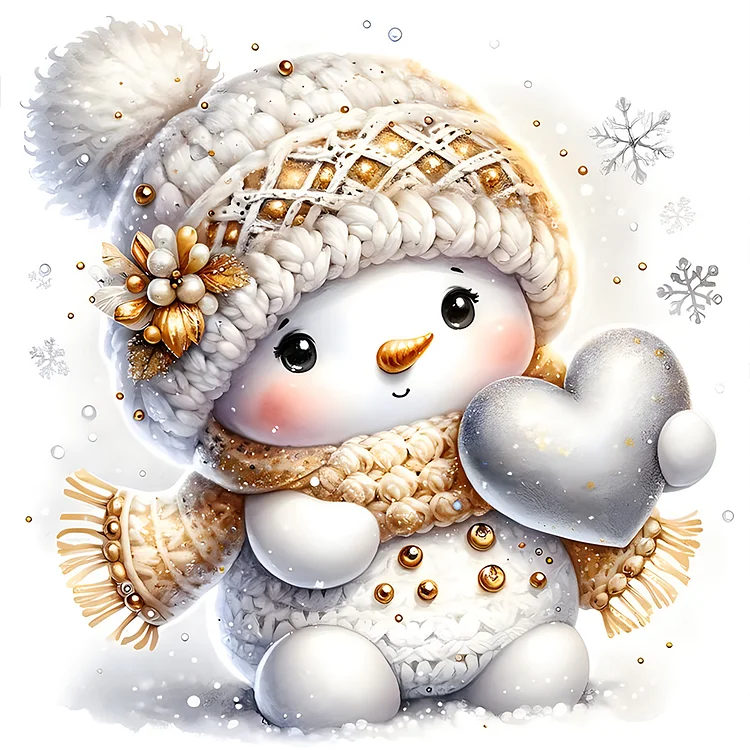 Christmas Snowman 30*30CM (Canvas) Full Round Drill Diamond Painting gbfke