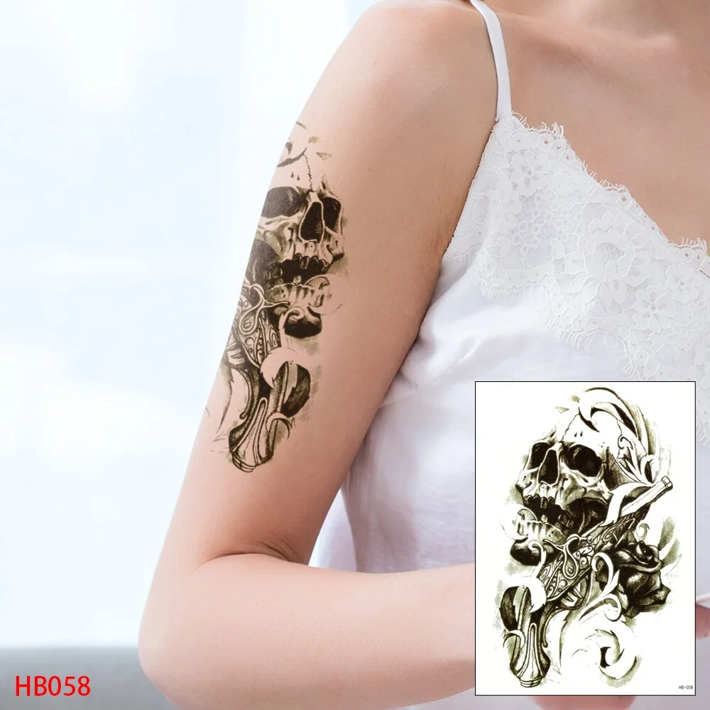 Sdrawing Transfer Waterproof Temporary Tattoos Sticker,Fake,Women Men Wolf,Skull,Eagle,Black Dragon,OWL,Beauty Body Art,Sexy Makeup