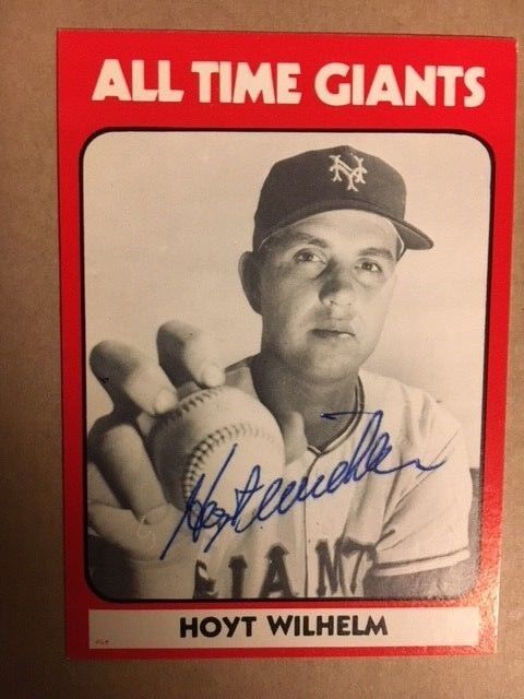 Hoyt Wilhelm All-Time Giants Signed TCMA Card 1980 JSA Prece