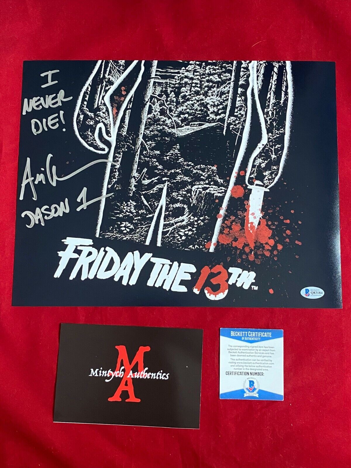 ARI LEHMAN 1ST JASON VOORHEES SIGNED 11x14 Photo Poster painting! FRIDAY THE 13TH! BECKETT COA