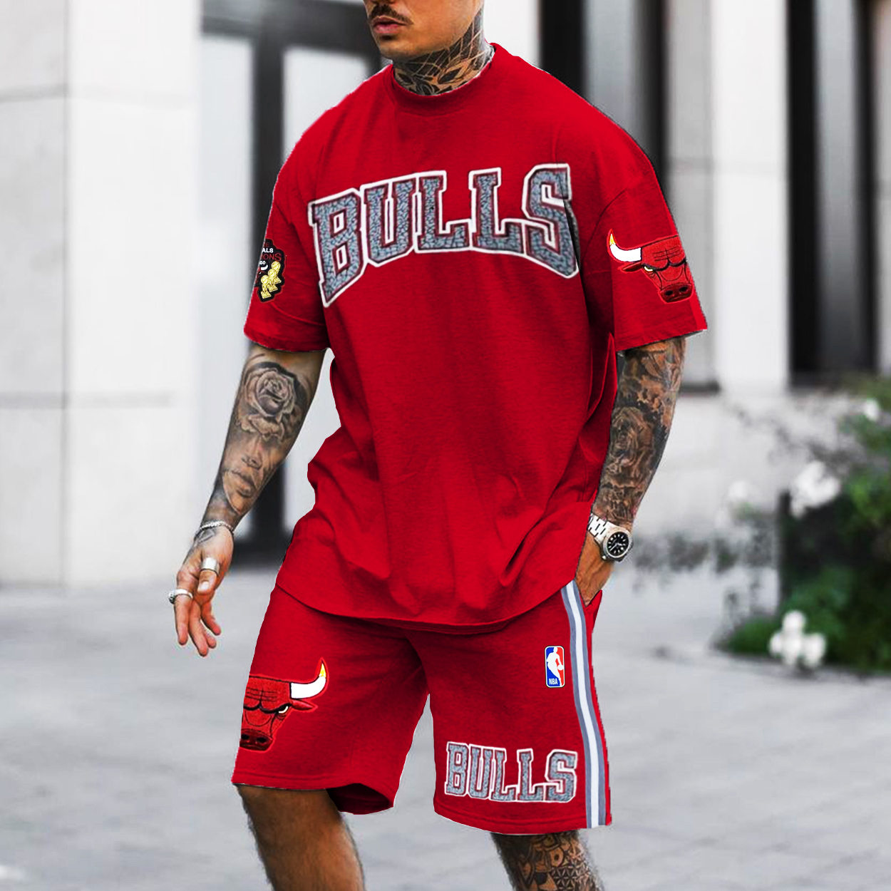 Men's Chicago Chicago Basketball Print Shorts Suit Lixishop 