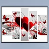 (US Only)Heart Butterfly 5D DIY Full Drill Round Diamond Painting Kit Home Decor 90x45cm