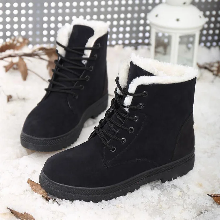 Womens Keep Warm Flat Ankle Snow Boots Radinnoo.com