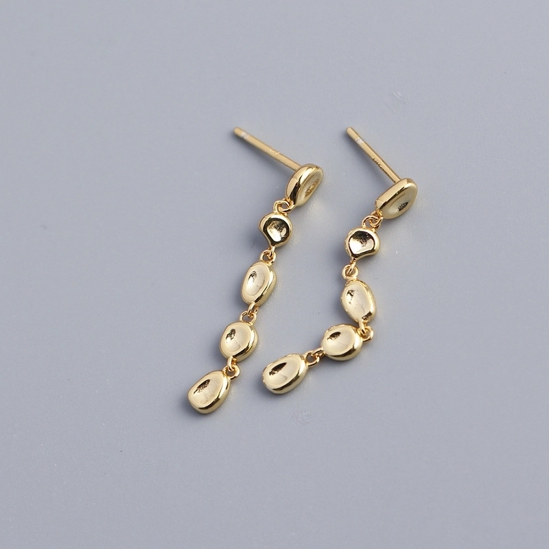 1 Pair 925 Sterling Silver Irregular Geometric Drop Earrings