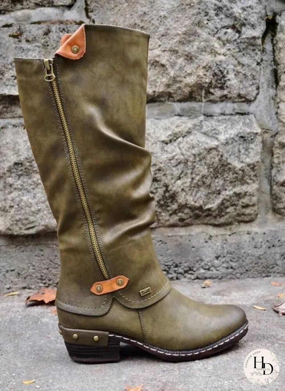 Winter Women's Fashion Causal Knee High Boots Ladies Leather Long Boots Plus Size 35-43