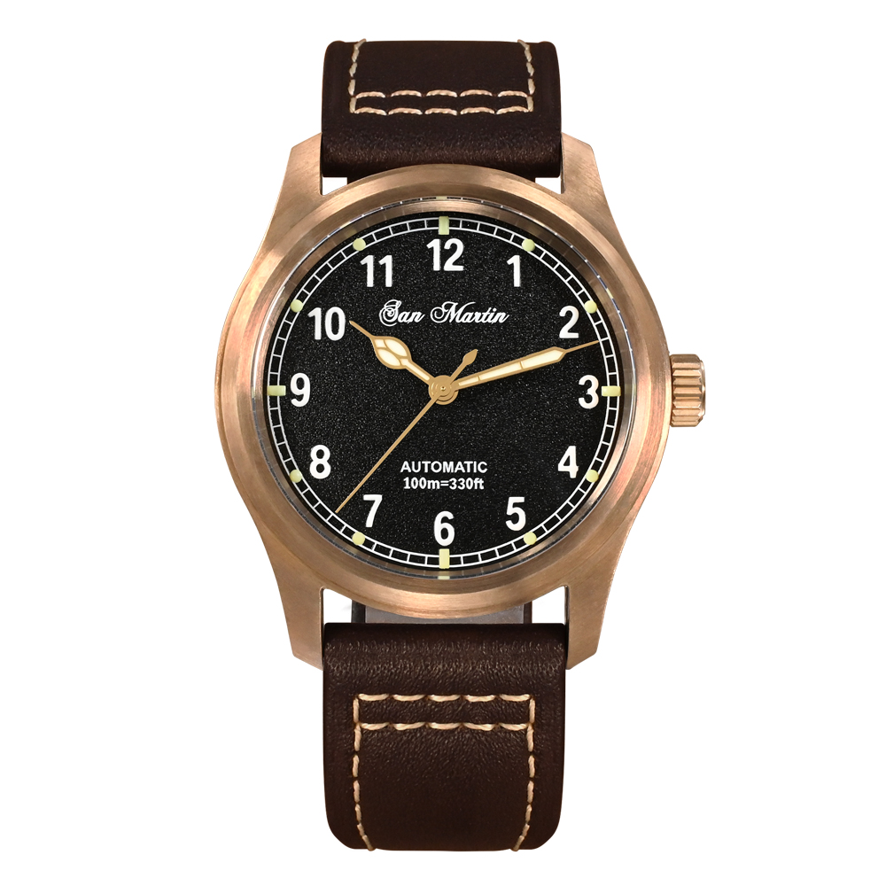 San Martin 37mm Bronze Pilot YN55 Men Watch SN034-Q-D San Martin Watch san martin watchSan Martin Watch
