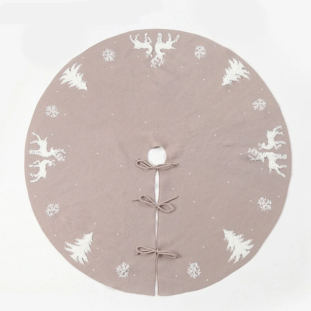 Knitted three-dimensional terry moose Christmas tree decorative tree skirt