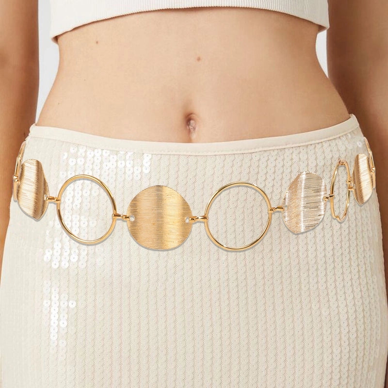 Basic Solid Color Metal Women's Chain Belts