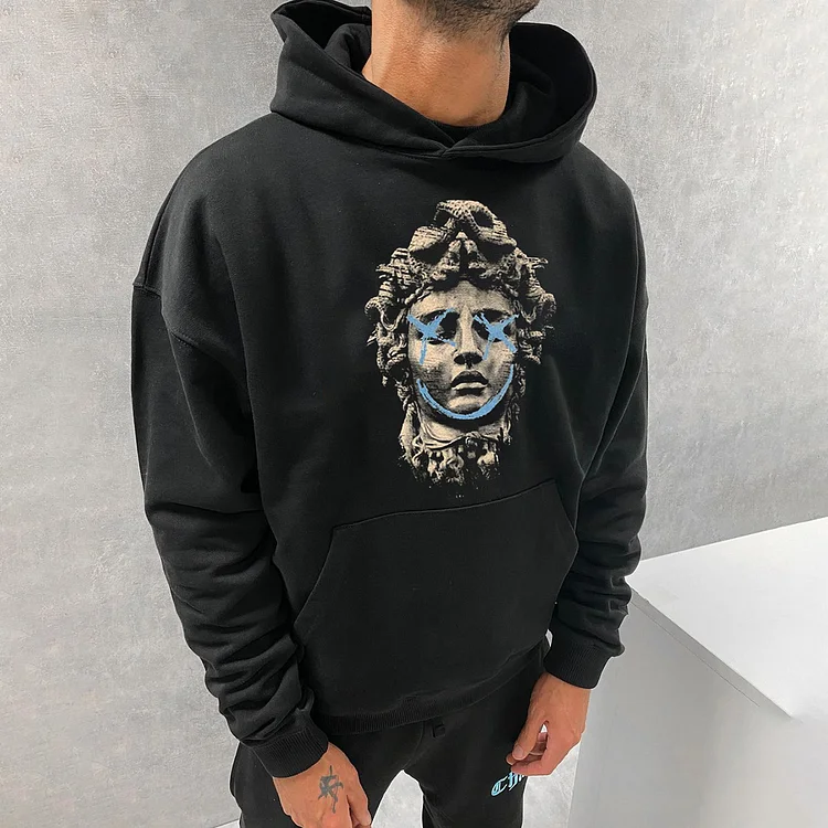 Broswear Medusa's Smile Art Print Long Sleeve Hoodie