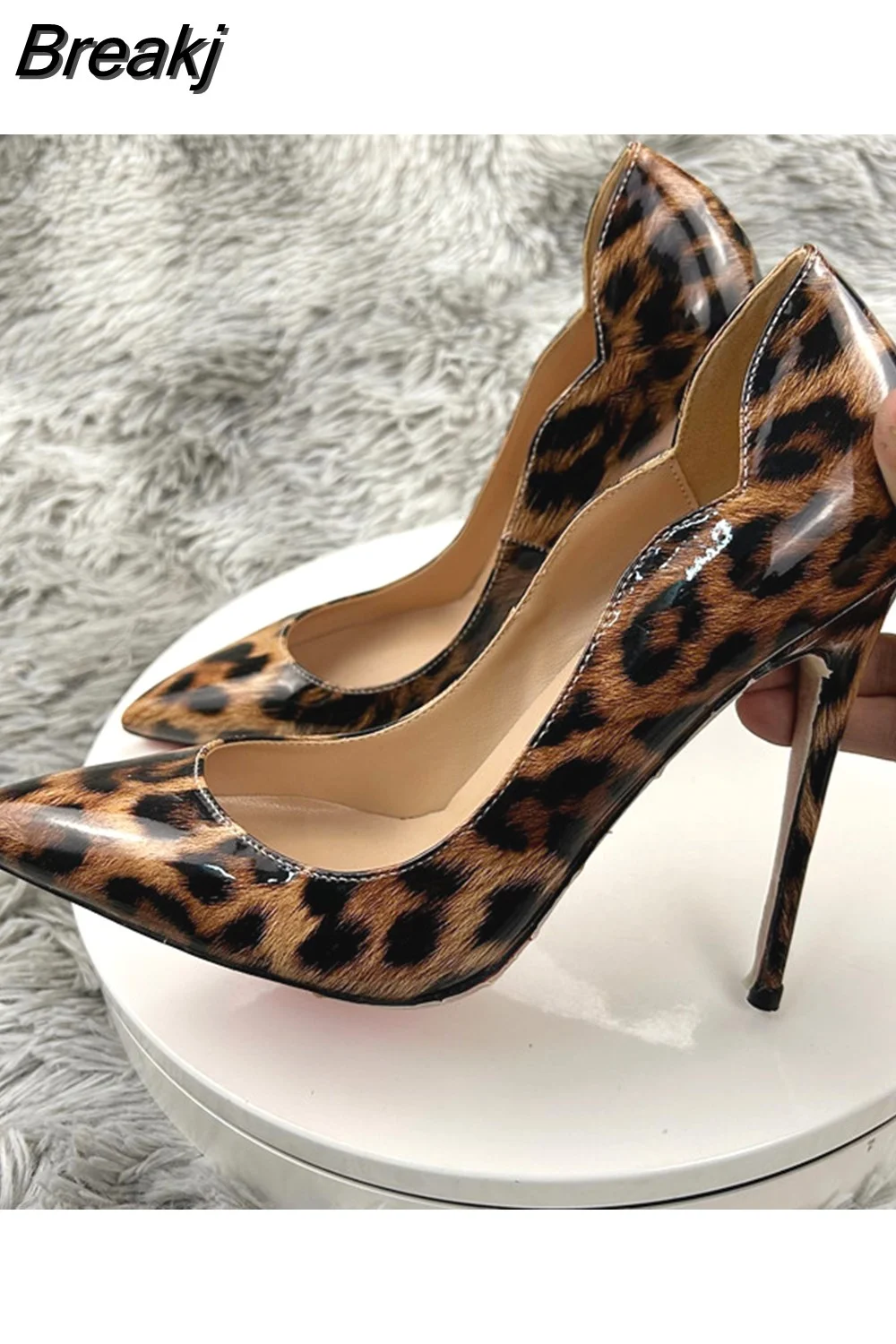 Breakj Print Sexy Women Pumps Shoes Women High Heels Pointed Toe Wedding Shoes 12cm Chaussure Femme QP023 ROVICIYA