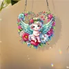 Diamond Painting Wreath Angel Pendant Green Wing Wall Door Decoration