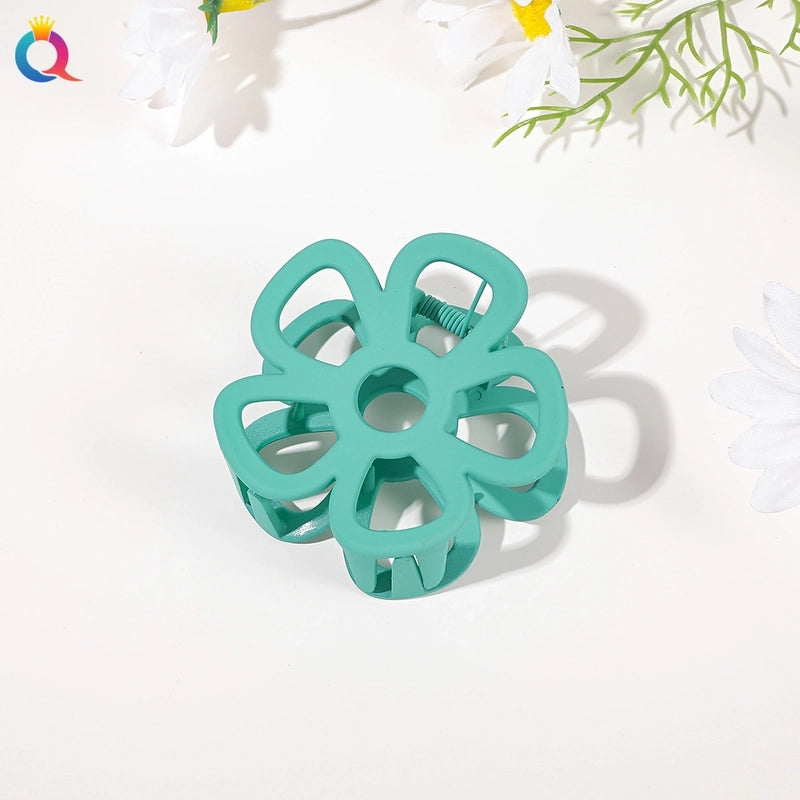 Fashion Flower Plastic Metal Stoving Varnish Hollow Out Hair Claws 1 Piece