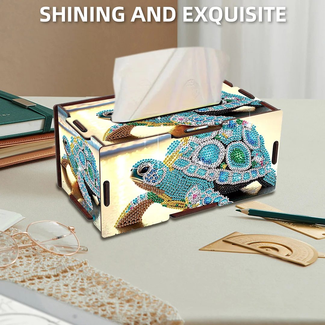 Wooden Diamond Painting Tissue Box for Home and Office Decoration (ZJH021)