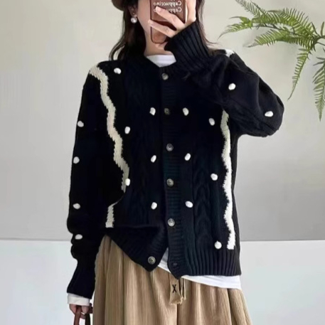 Chicfifth Sweater Women Winter Long Sleeve High Quality Autumn Vintage Top Knitted Cardigan