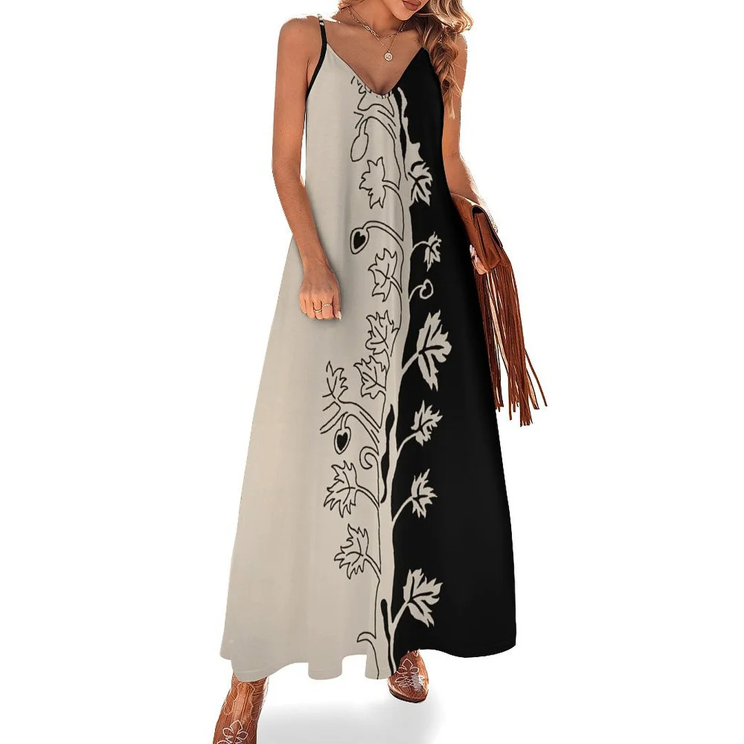 Style & Comfort for Mature Women Plus Size Printed Sling Casual Women Maxi Dress in Pattern Black, Floral, Beige