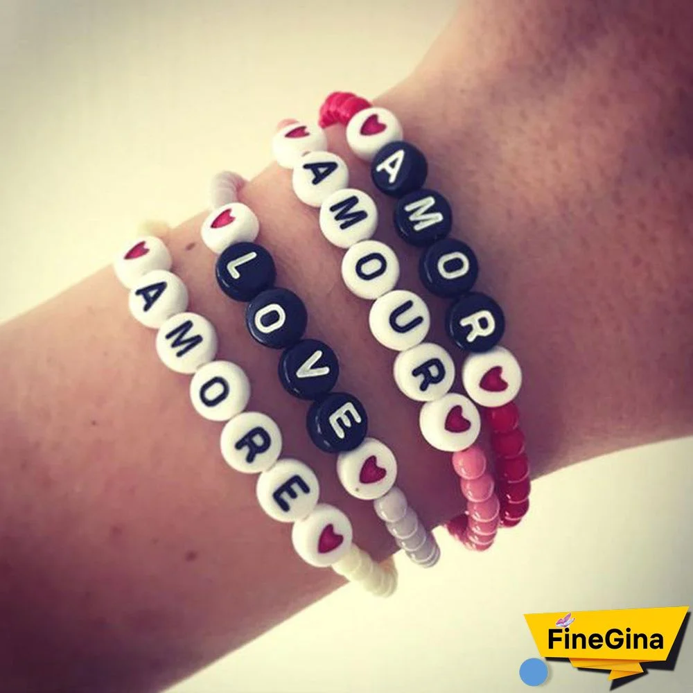 Personalized Saying Alphabet Bead Word Kandi Bracelets