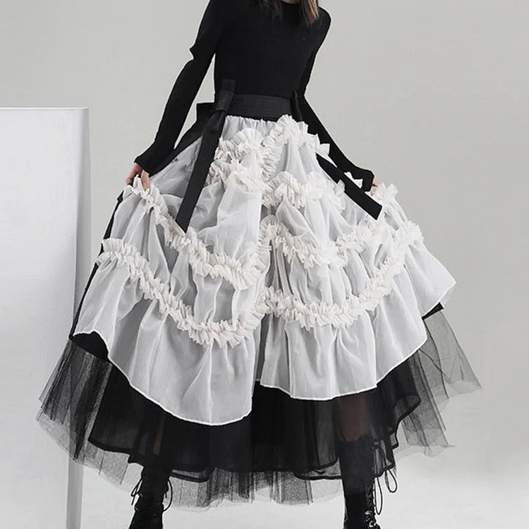 Black and white Steampunk skirt