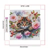 Framed Diamond Painting - Full Round Drill - Cats and Flowers (25x25cm)