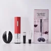 Automatic Wine Corkscrew Set with Foil Cutter, Vacuum Stopper and Decanter Pourer,