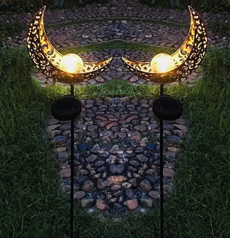 2021 Upgrade Solar Powered Garden Moon Lights