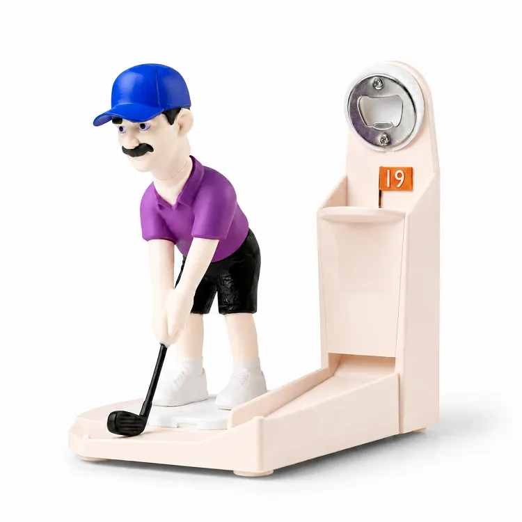 Fridge Magnet🤣Golf-Themed Automatic Bottle Opener, Golf Ball-Themed Bottle Opener, Golf Swing Cap Launcher Beer Bottle Opener, Beer Bottle Cap Launcher & Collector, Golf Lover Novelty for bar Tool for Bar