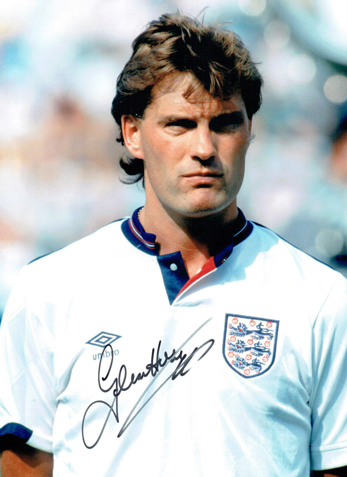 Glenn HODDLE Signed Autograph 16x12 Portrait Photo Poster painting AFTAL COA England Legend