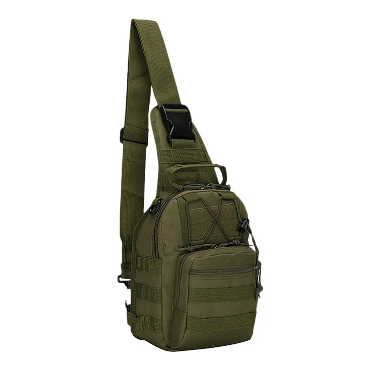 Sling Pack 600D Nylon EDC Molle Chest Crossbody Shoulder Bags (Army Green)