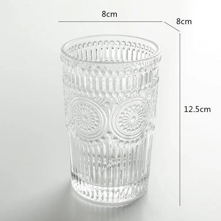 Vintage Roman Glass Cup Nordic Home Decor Wine Glasses Water Bottle Drinking Coffee Mug Living Room Table Decor Accessories