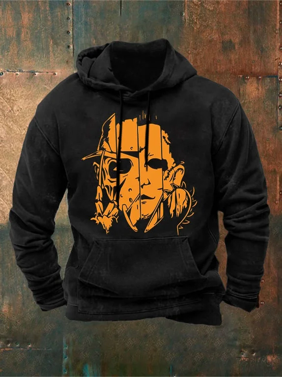 Men's THorror Movie Print Casual Hooded Sweatshirt