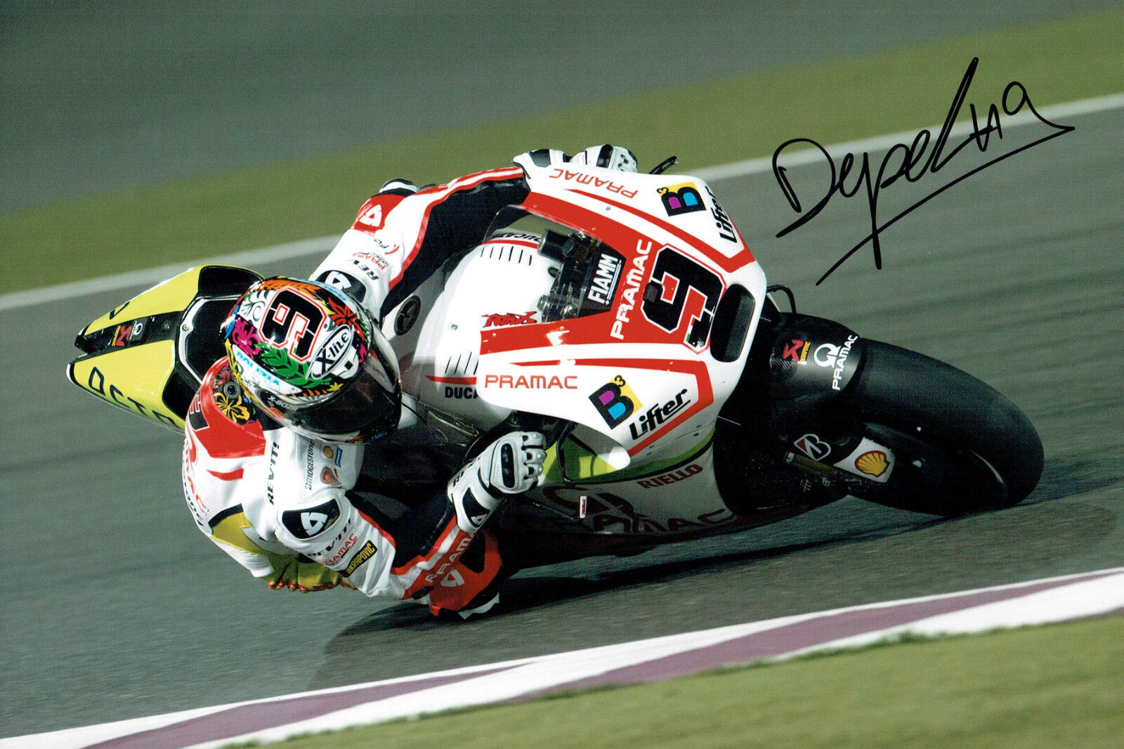 Danilo PETRUCCI 2015 SIGNED MOTOGP 12x8 Pramac DUCATI Photo Poster painting AFTAL COA Autograph