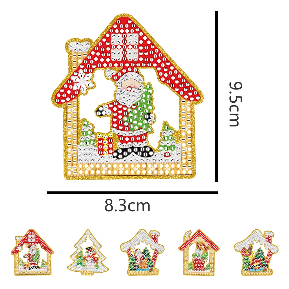 5pcs Diamond Painting Decoration Handmade for Children Christmas Gift(Double Sided)