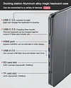 Aluminum Alloy Docking Station 7 in 1 Hub Magic Keyboard Case for iPad Air 11(M2) 2024, iPad Air 5th/4th, iPad Pro 11-inch (4th/3rd/2nd/1st) Gen All-in-one Bluetooth Mouse Set with Docking Station/Touchpad, HDMI Extension, 7-color Backlight Aluminum Alloy