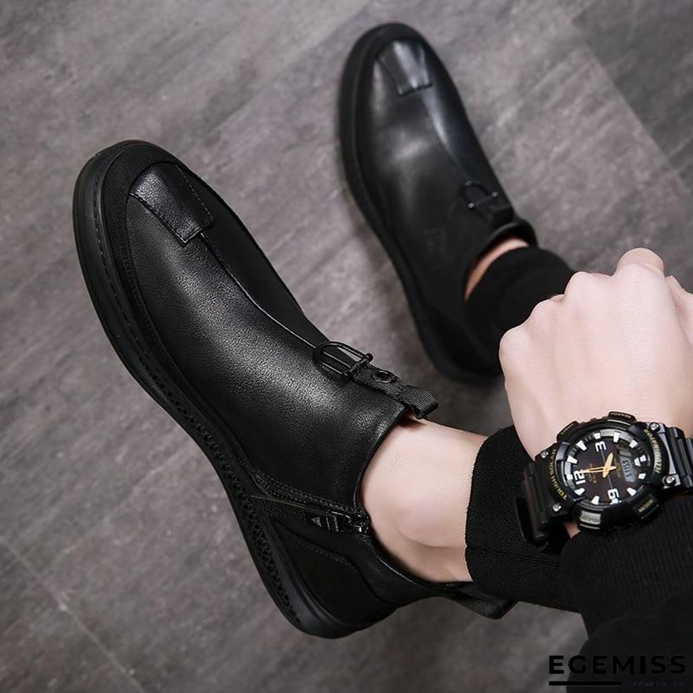 Men Genuine Leather Chelsea Boots Fashion Male Shoes Cow Leather Man Ankle Boots | EGEMISS